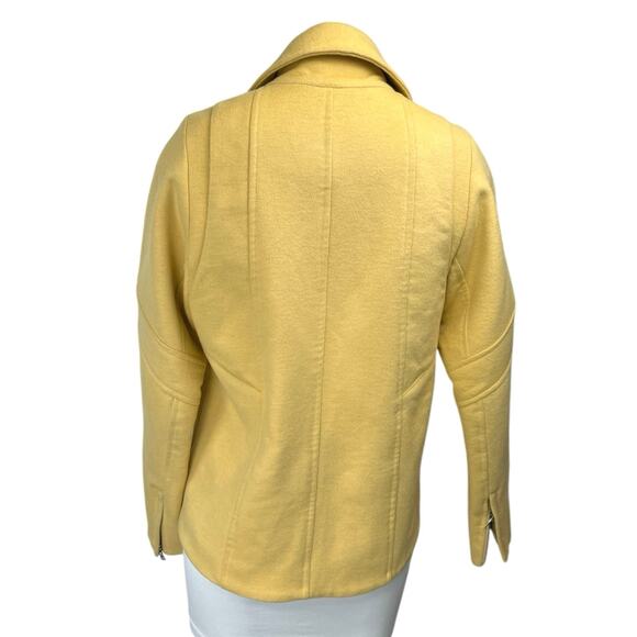 Tanya Taylor 100% Silk Women's Yellow Wool Knit Long Sleeve Coat Jacket Size 6 - Picture 2 of 4